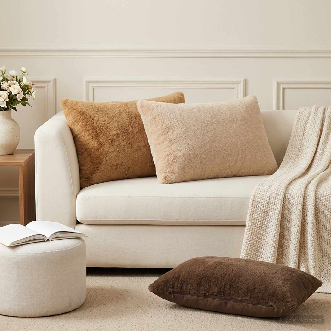 vidaXL Funda de almohada 6 uds. HEERLEN Marrón Claro 50 x 80 cm