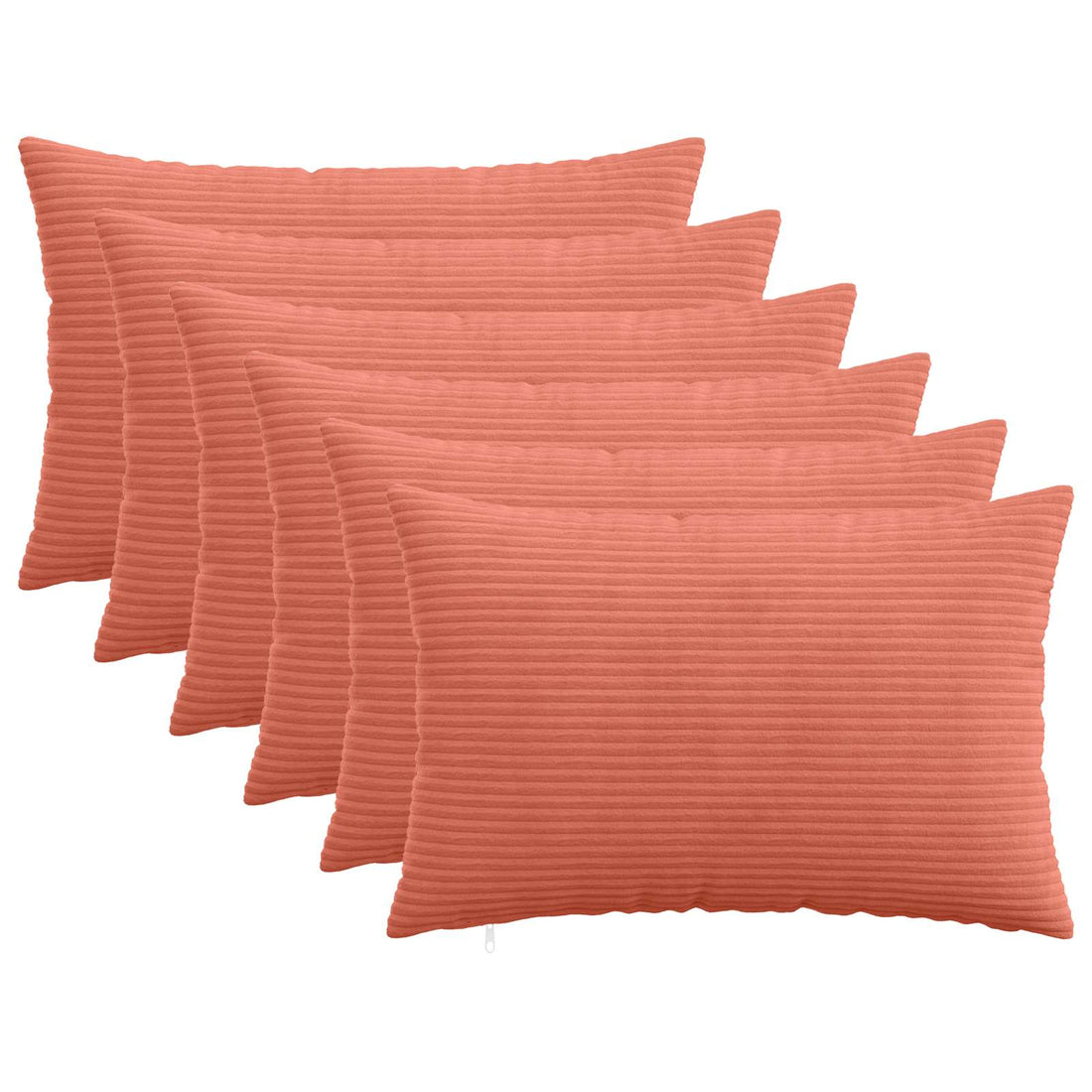 vidaXL Funda de almohada 6 pcs HEERLEN Rojo Naranja 50 x 75 cm pana