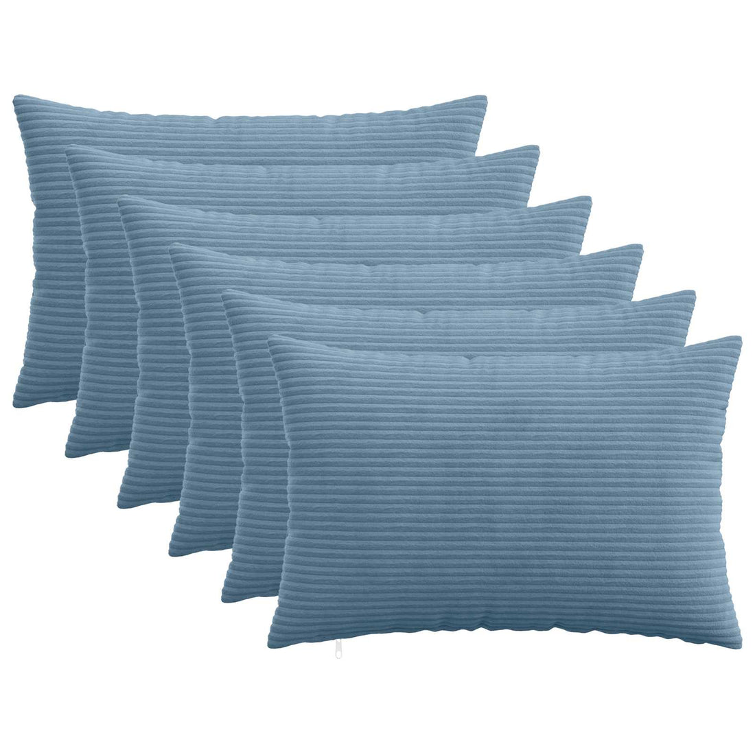 vidaXL Funda de almohada 6 pcs HEERLEN Azul 50 x 75 cm pana