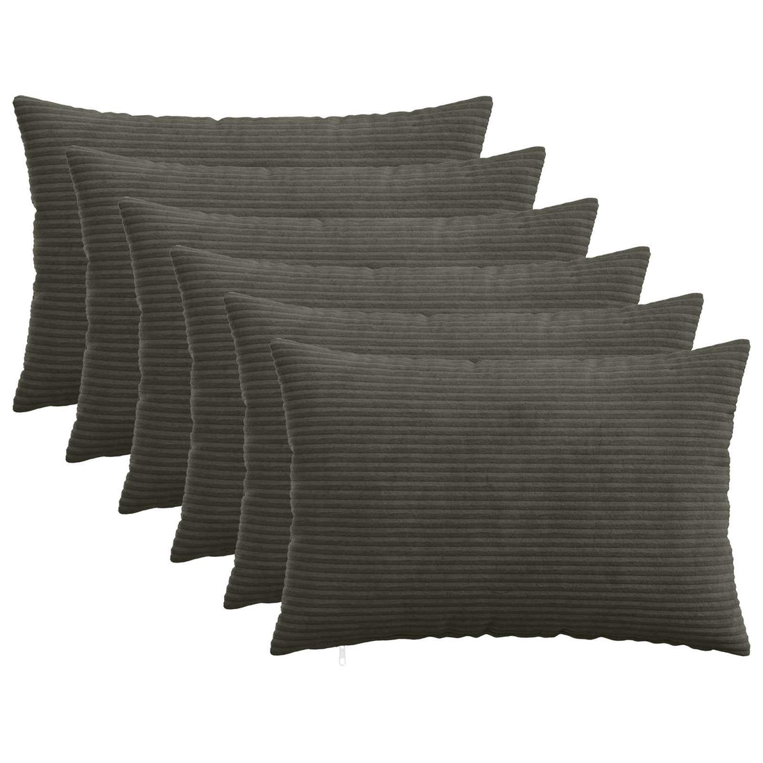 vidaXL Funda de almohada 6 pcs HEERLEN Gris antracita 50 x 75 cm pana