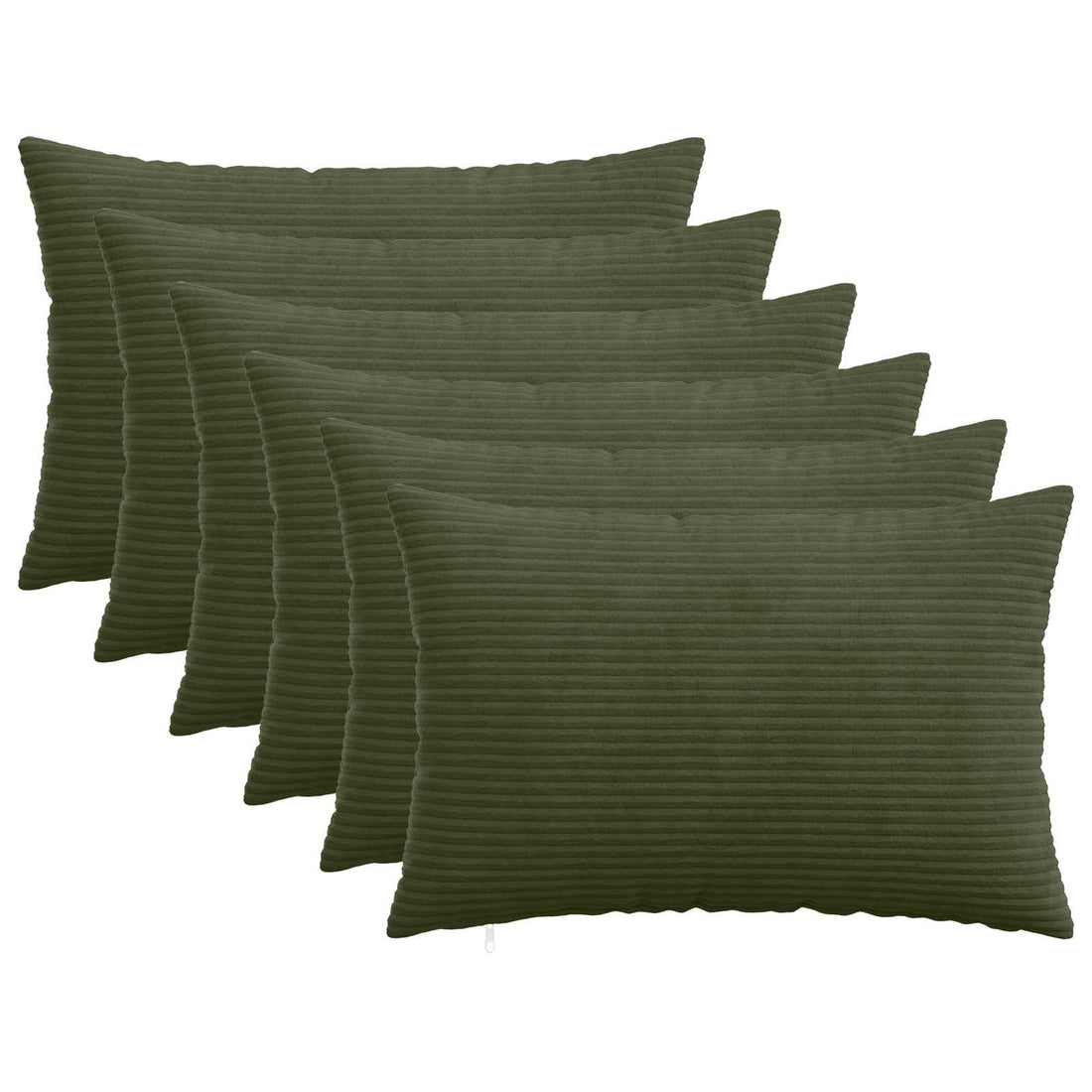 vidaXL Funda de almohada 6 pcs HEERLEN Verde 50 x 75 cm pana