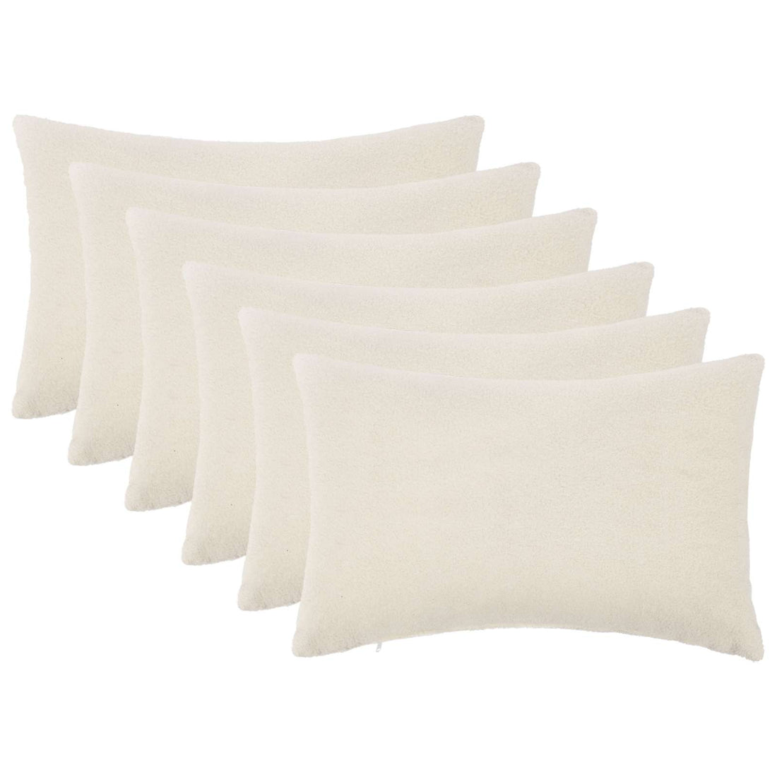vidaXL Funda de almohada 6 pcs HEERLEN Crema 50 x 75 cm Bouclé