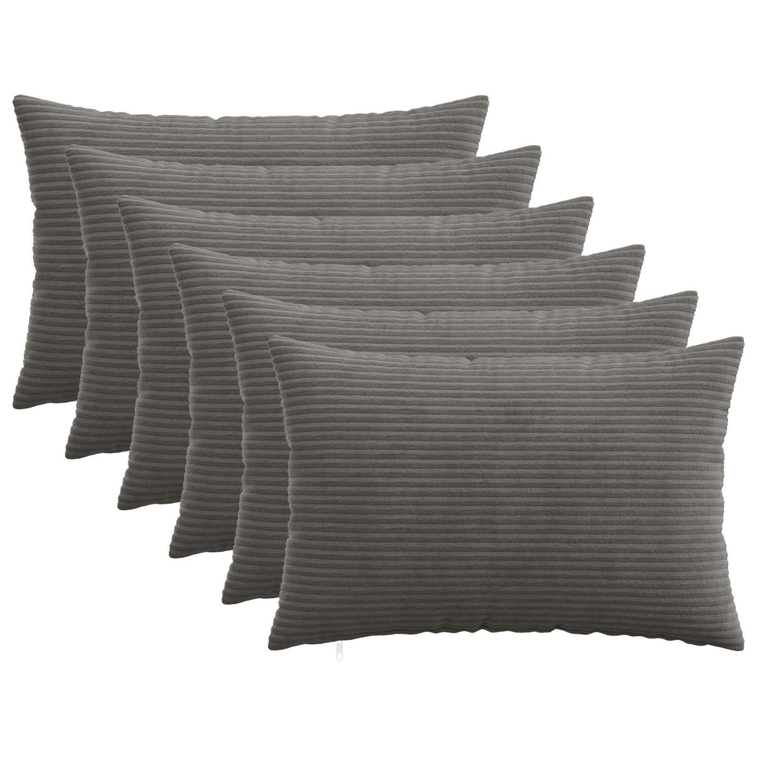 vidaXL Funda de almohada 6 pcs HEERLEN Gris oscuro 50 x 80 cm pana