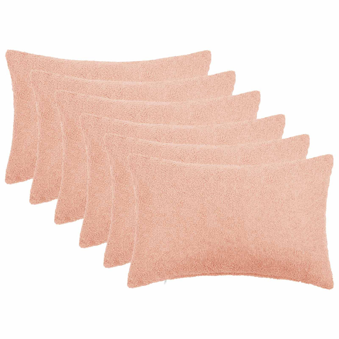 vidaXL Funda de almohada 6 pcs HEERLEN Rosa 50 x 80 cm Bouclé