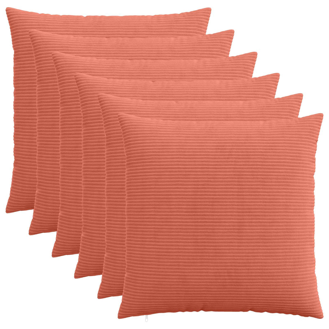 vidaXL Funda de almohada 6 pcs HEERLEN Rojo Naranja 55 x 55 cm pana