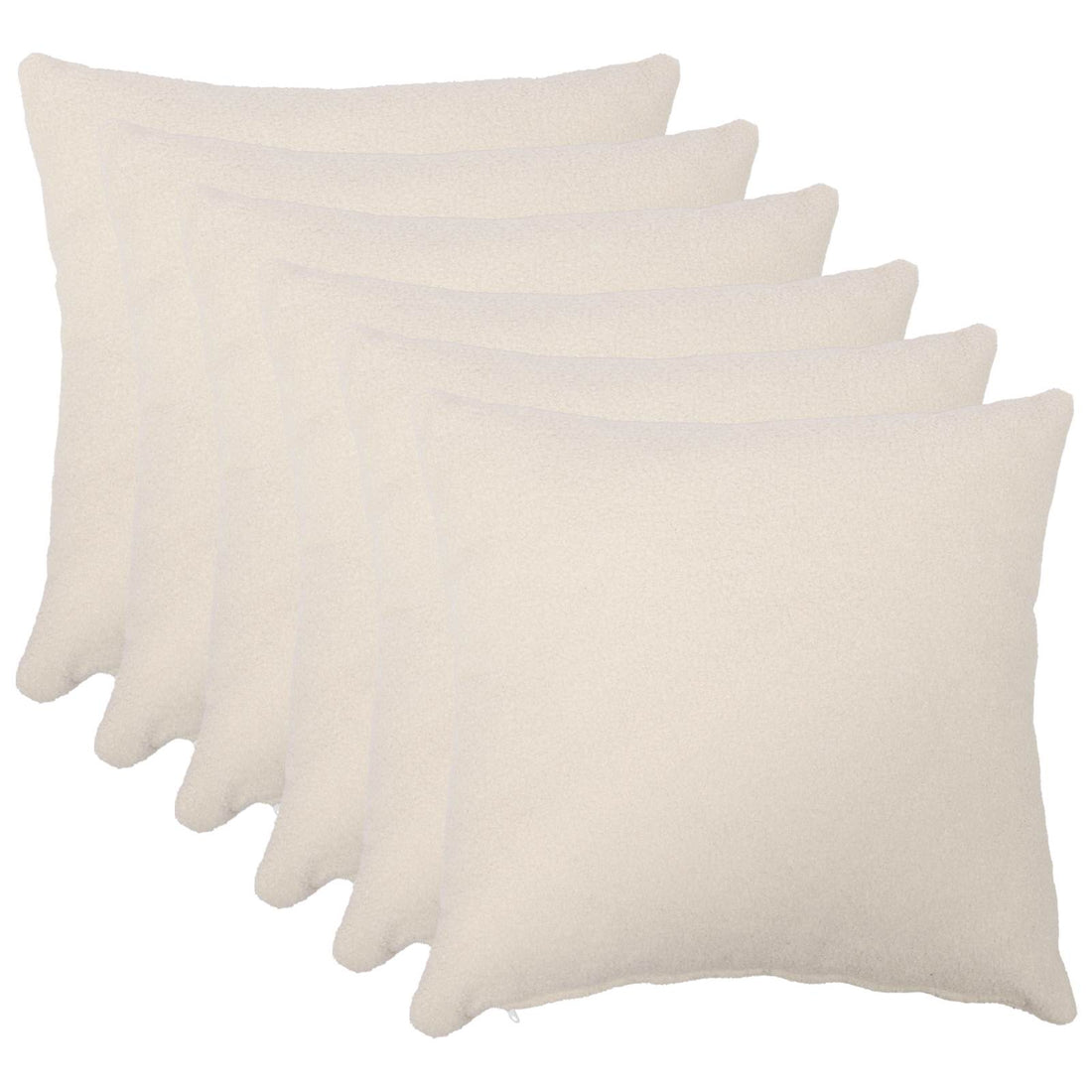 vidaXL Funda de almohada 6 pcs HEERLEN Crema 55 x 55 cm Bouclé