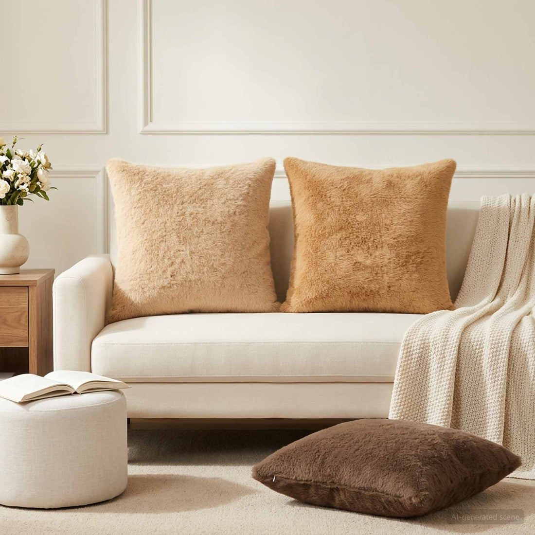 vidaXL Funda de almohada 6 uds. HEERLEN Crema 60 x 60 cm