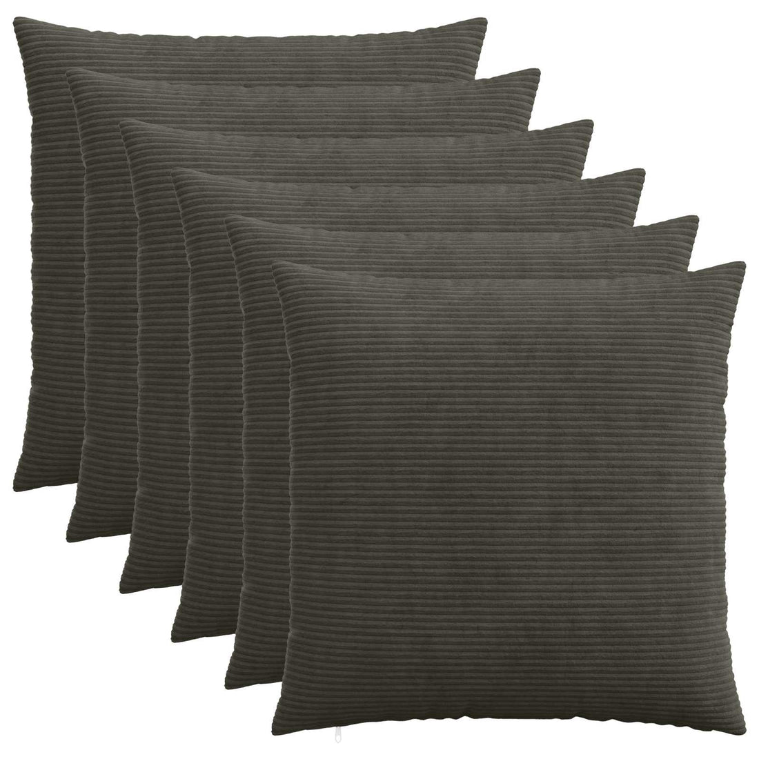 vidaXL Funda de almohada 6 pcs HEERLEN Gris antracita 60 x 60 cm pana