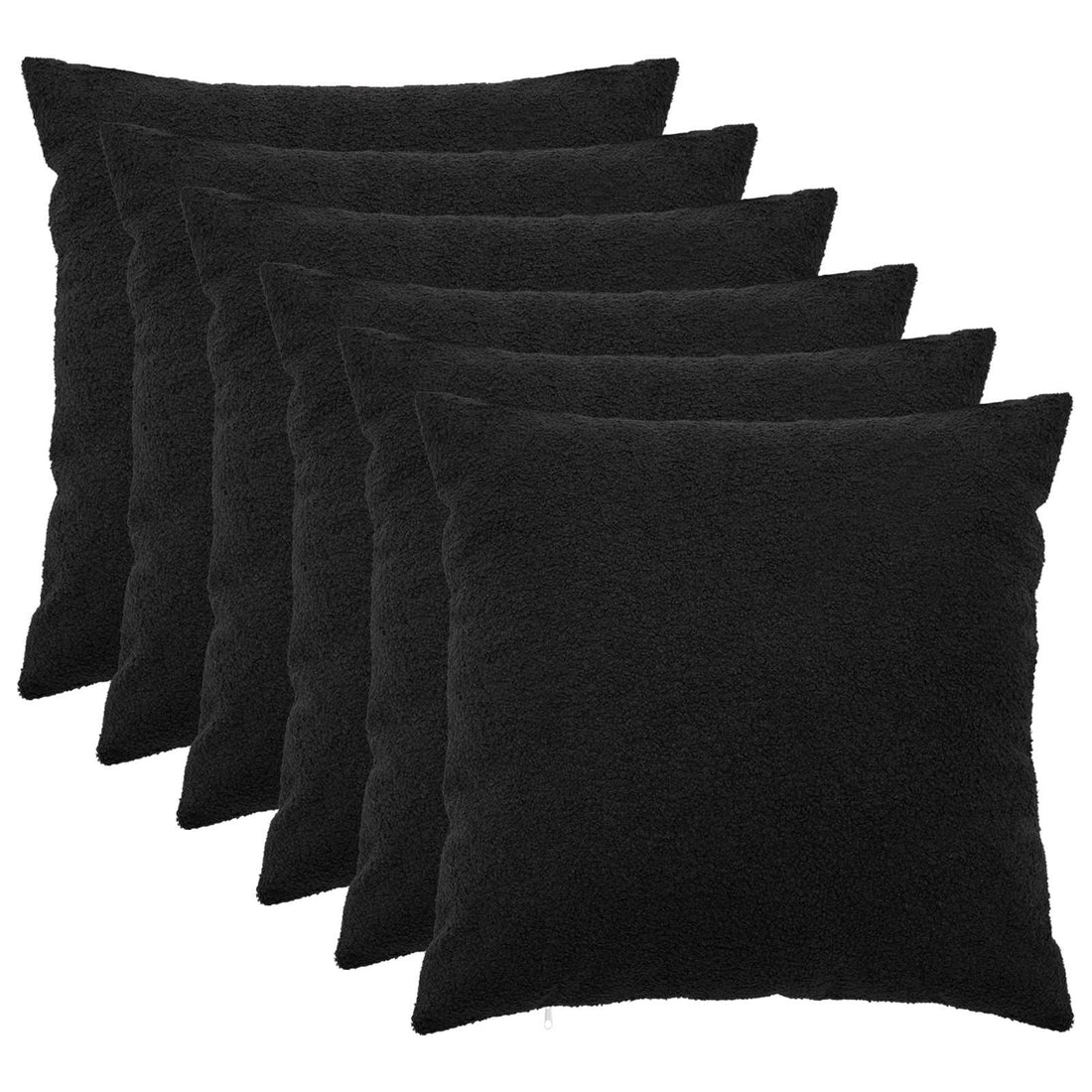 vidaXL Funda de almohada 6 pcs HEERLEN Negro 60 x 60 cm Bouclé