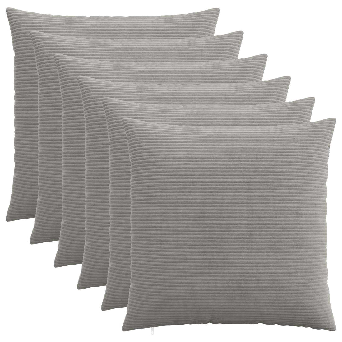 vidaXL Funda de almohada 6 pcs HEERLEN Gris Claro 65 x 65 cm pana