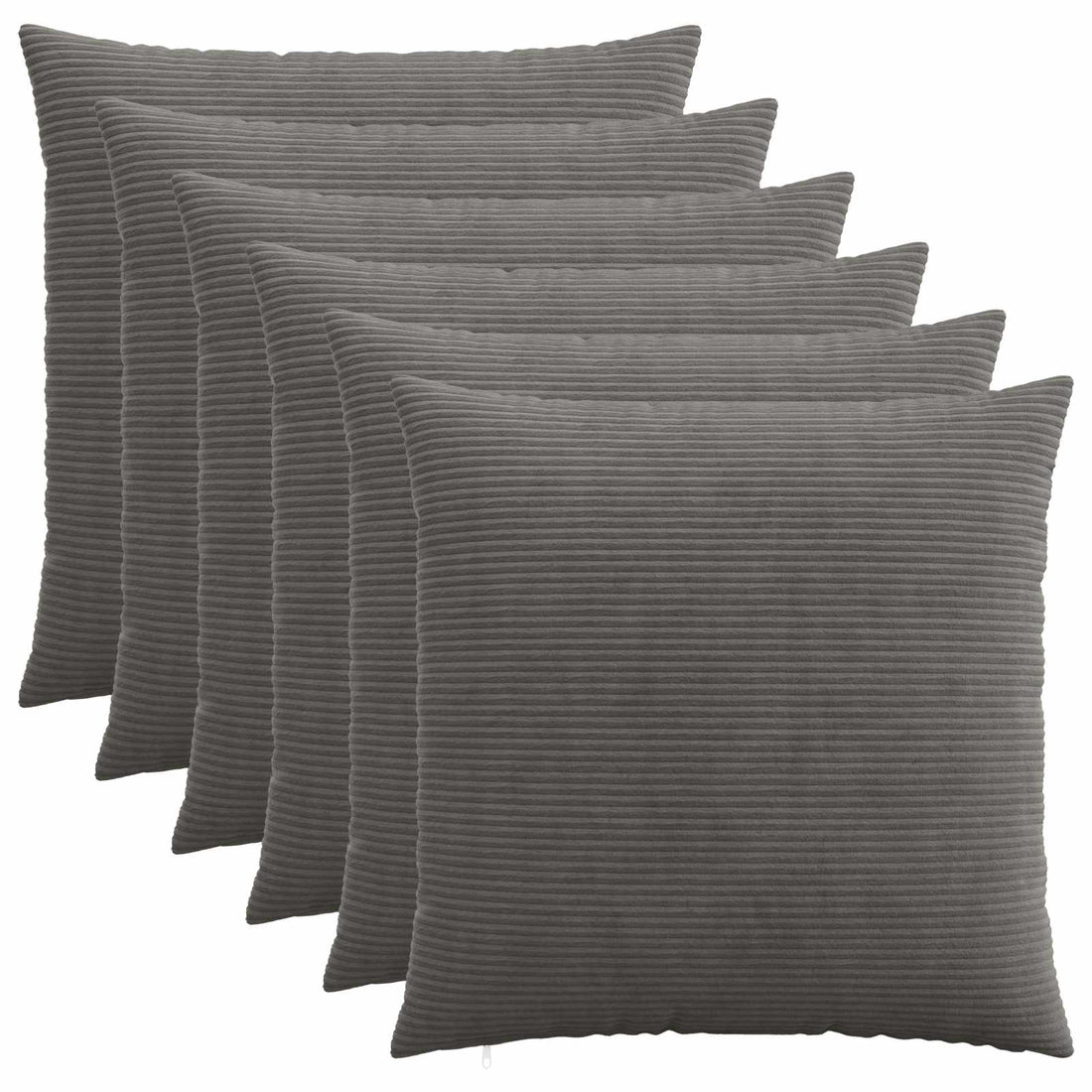 vidaXL Funda de almohada 6 pcs HEERLEN Gris oscuro 65 x 65 cm pana