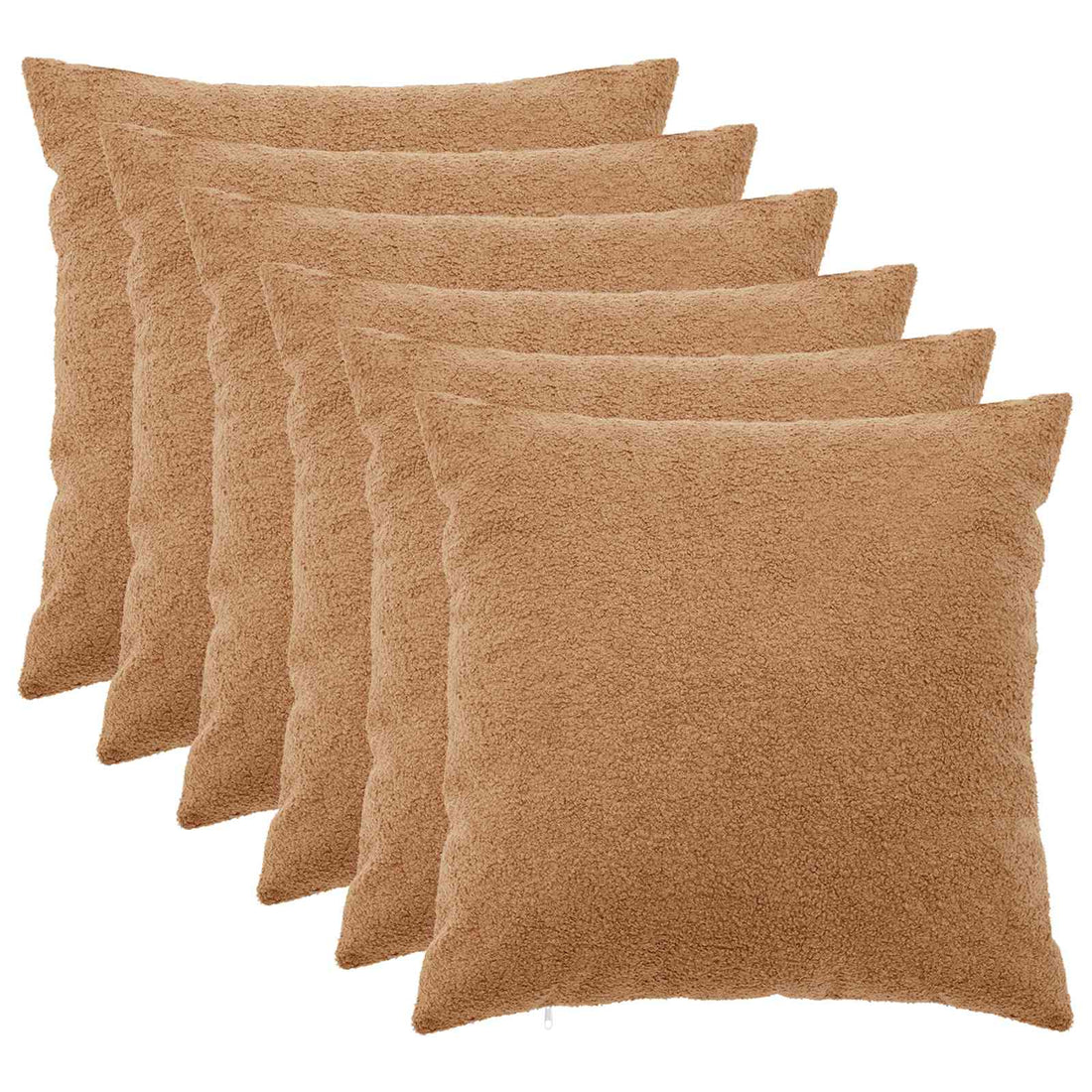 vidaXL Funda de almohada 6 pcs HEERLEN Beige 65 x 65 cm Bouclé