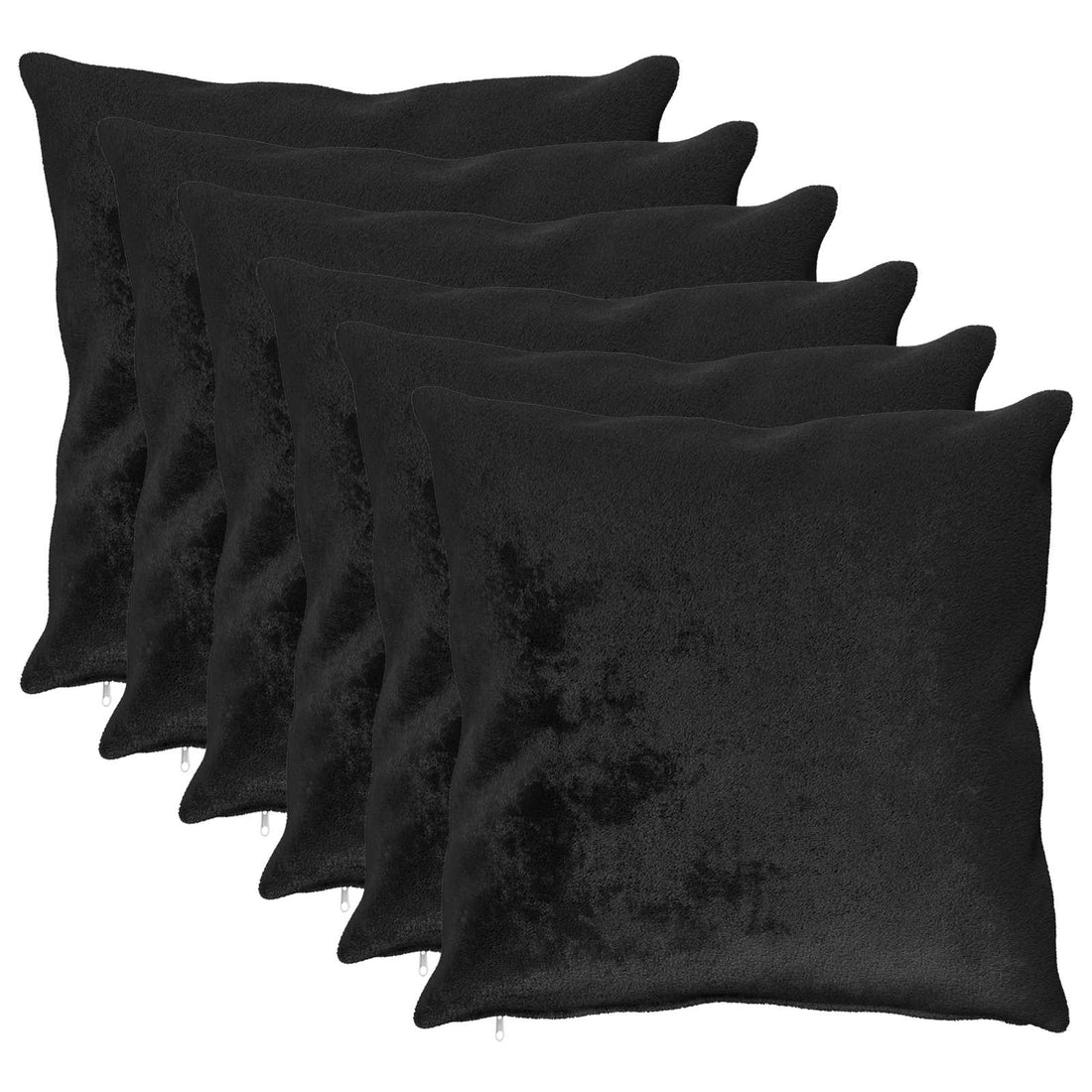 vidaXL Funda de almohada 6 pcs HEERLEN Negro 65 x 65 cm Franela
