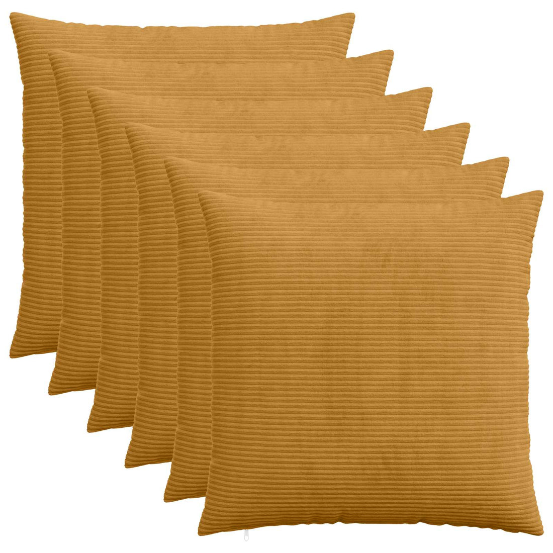 vidaXL Funda de almohada 6 pcs HEERLEN Amarillo 70 x 70 cm pana