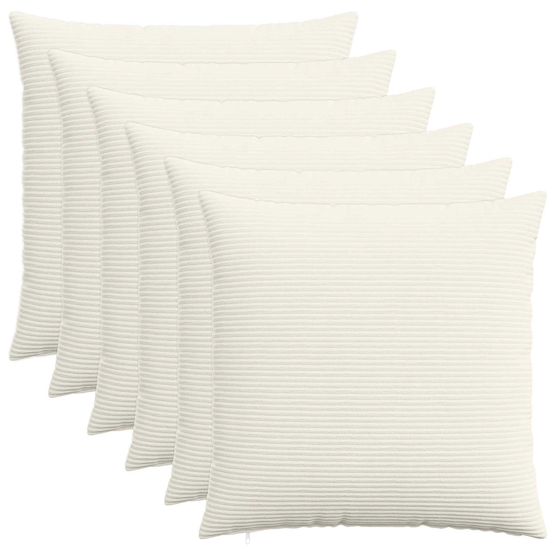 vidaXL Funda de almohada 6 pcs HEERLEN Crema 80 x 80 cm pana