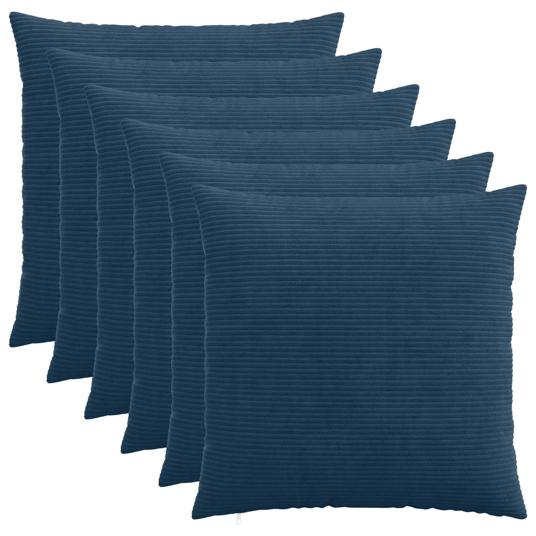 vidaXL Funda de almohada 6 pcs HEERLEN Azul marino 80 x 80 cm pana