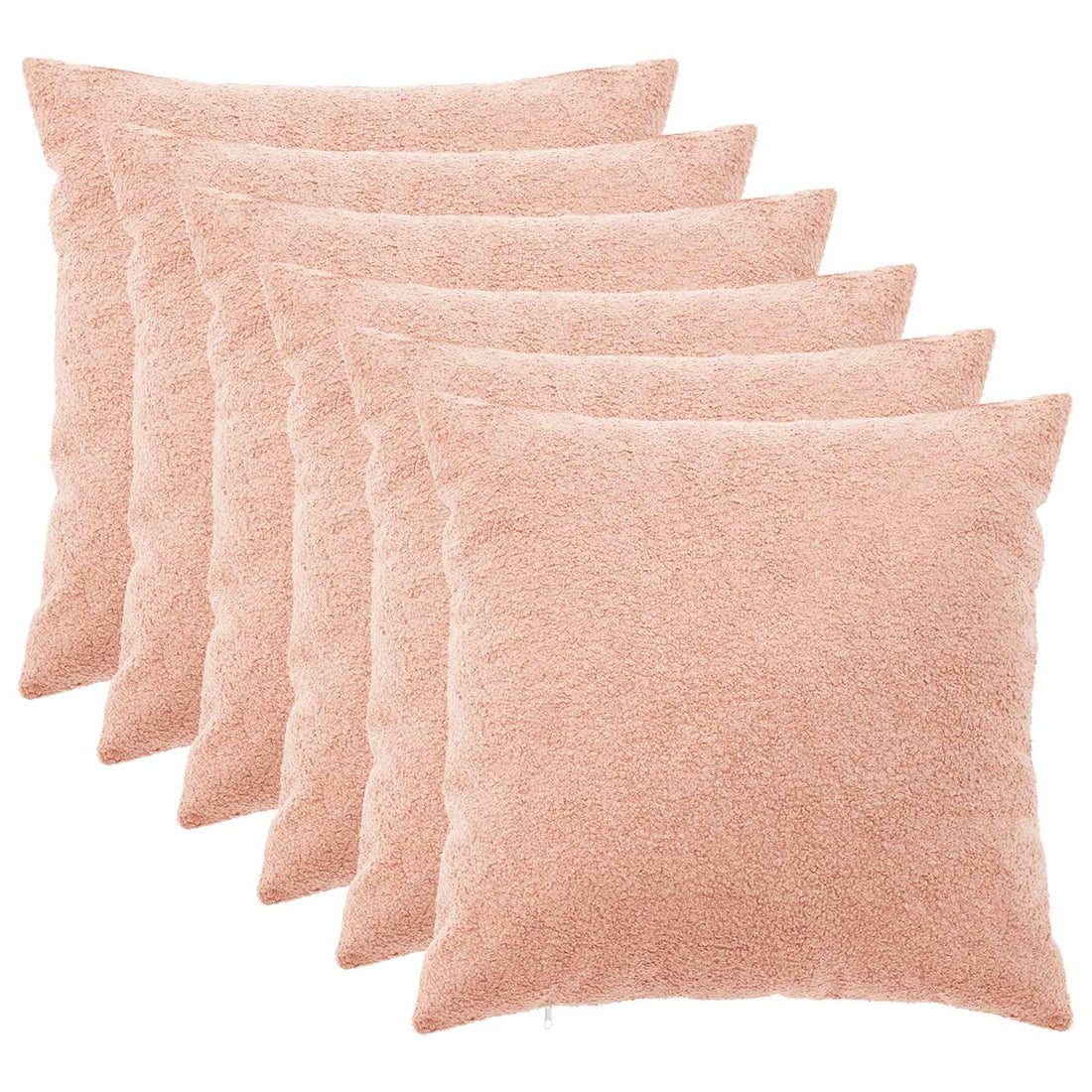 vidaXL Funda de almohada 6 pcs HEERLEN Rosa 80 x 80 cm Bouclé