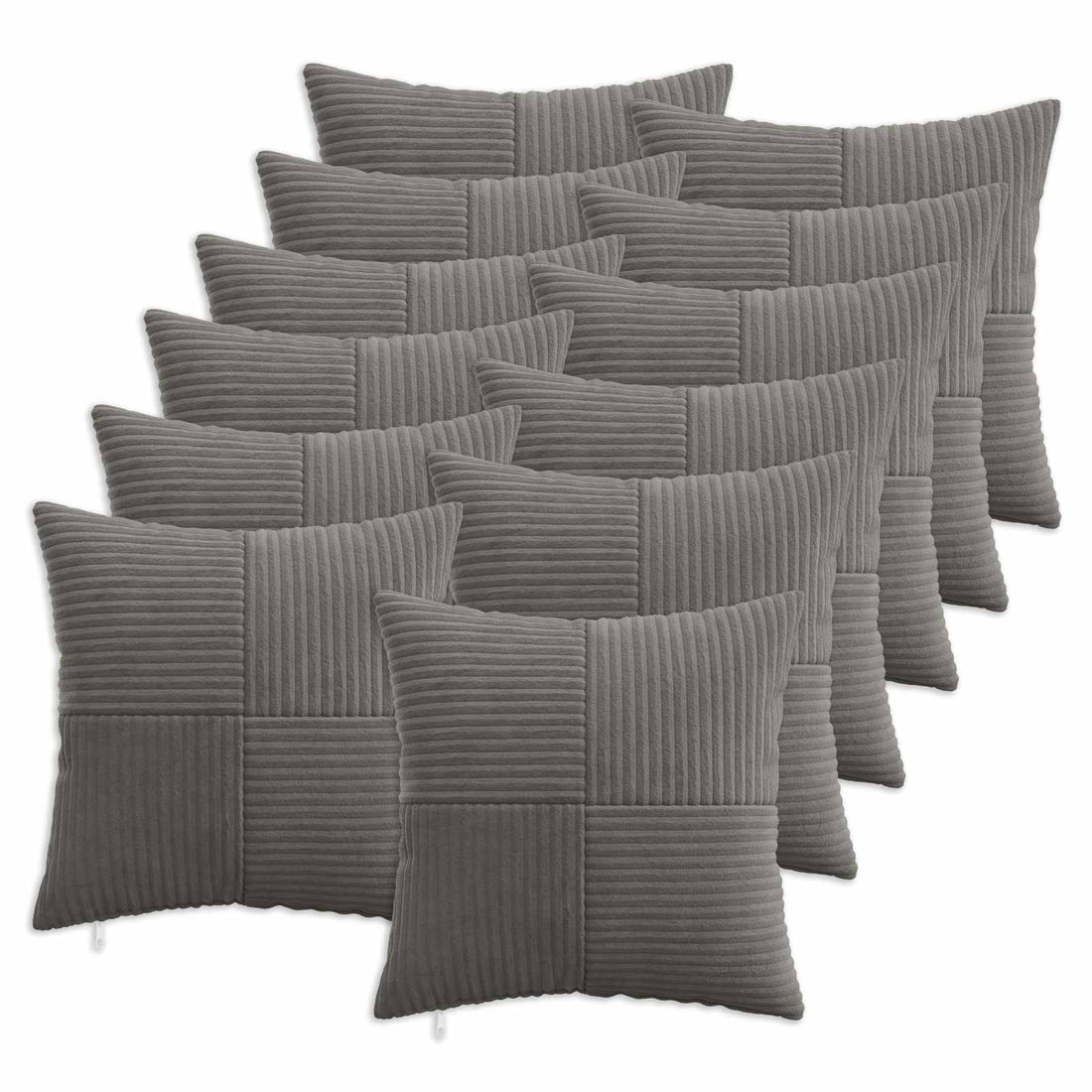 vidaXL Funda de almohada 12 pcs ALMELO Gris oscuro 40 x 40 cm pana