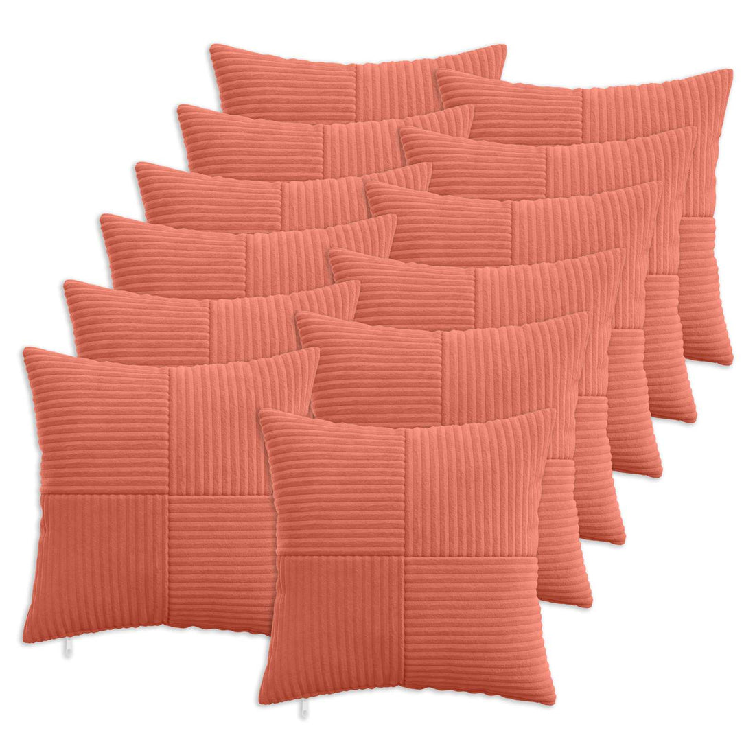 vidaXL Funda de almohada 12 pcs ALMELO Rojo Naranja 40 x 40 cm pana