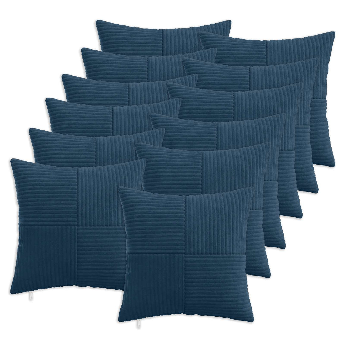 vidaXL Funda de almohada 12 pcs ALMELO Azul marino 40 x 40 cm pana