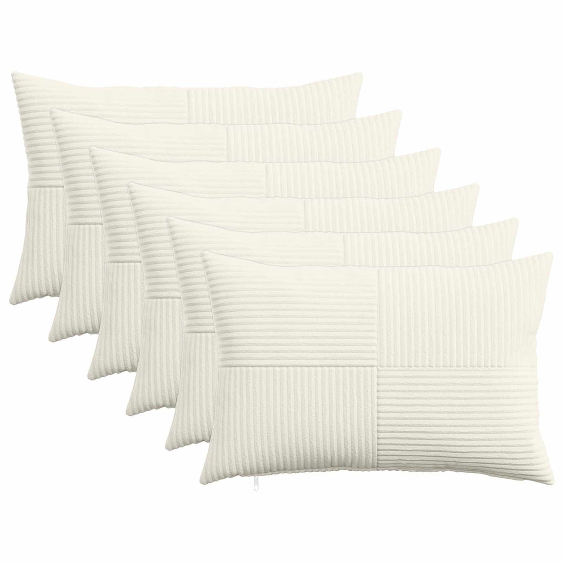 vidaXL Funda de almohada 6 pcs ALMELO Crema 40 x 60 cm pana