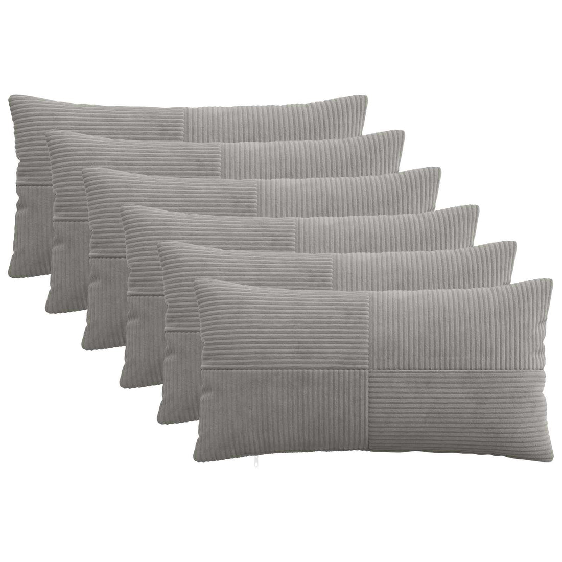 vidaXL Funda de almohada 6 pcs ALMELO Gris Claro 40 x 70 cm pana