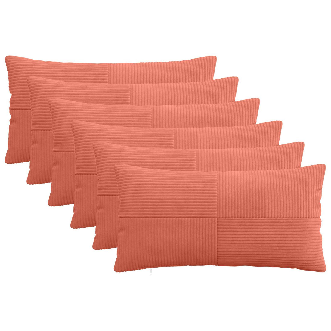 vidaXL Funda de almohada 6 pcs ALMELO Rojo Naranja 40 x 70 cm pana