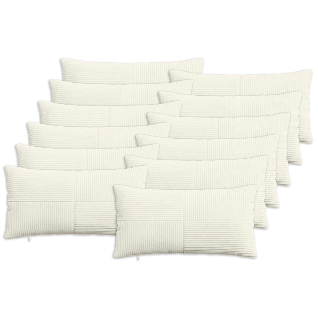 vidaXL Funda de almohada 12 pcs ALMELO Crema 40 x 80 cm pana