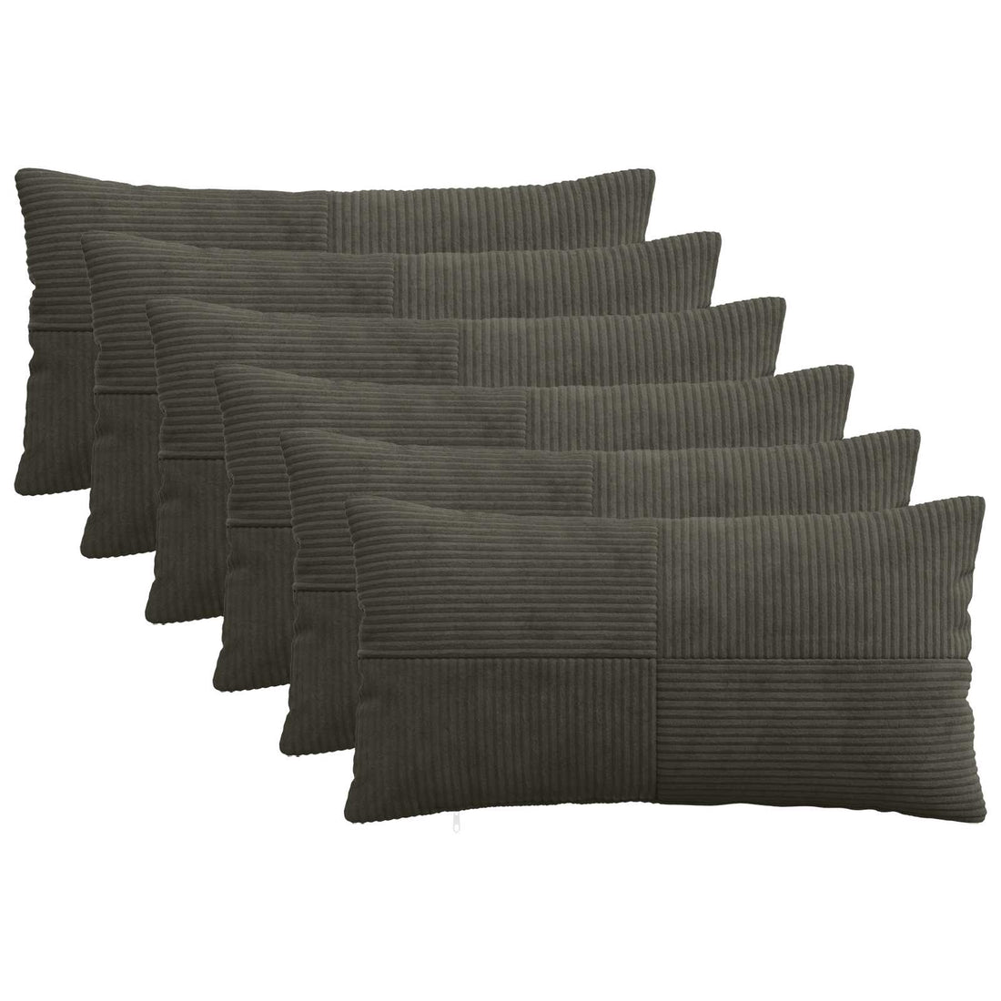 vidaXL Funda de almohada 6 pcs ALMELO Gris antracita 40 x 80 cm pana