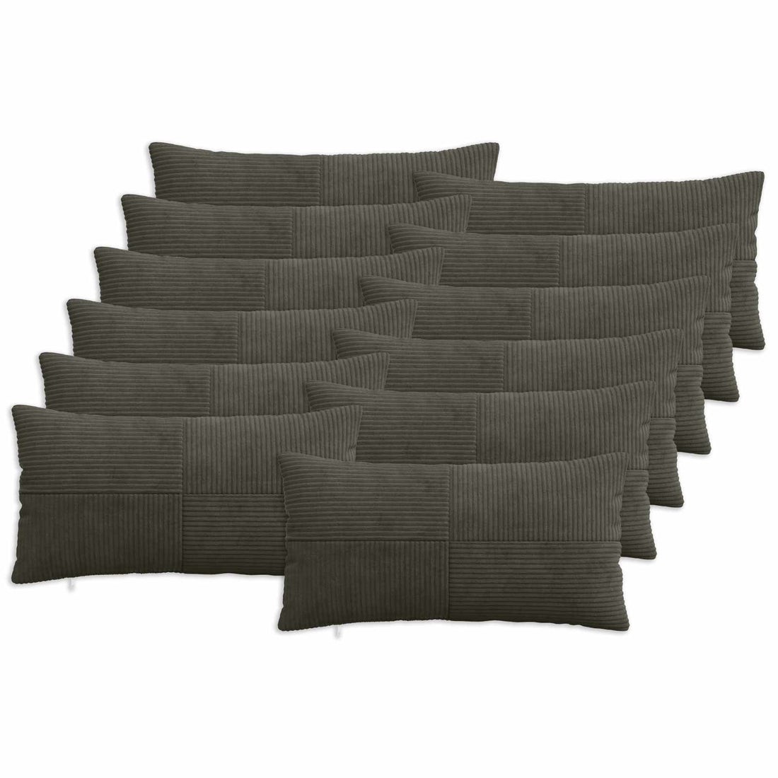 vidaXL Funda de almohada 12 pcs ALMELO Gris antracita 40 x 80 cm pana