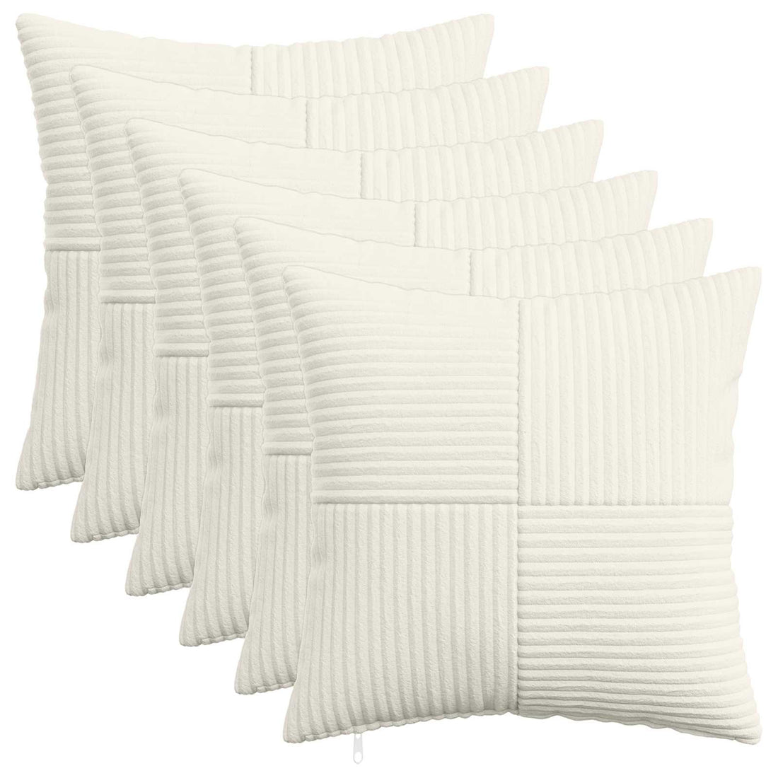 vidaXL Funda de almohada 6 pcs ALMELO Crema 45 x 45 cm pana