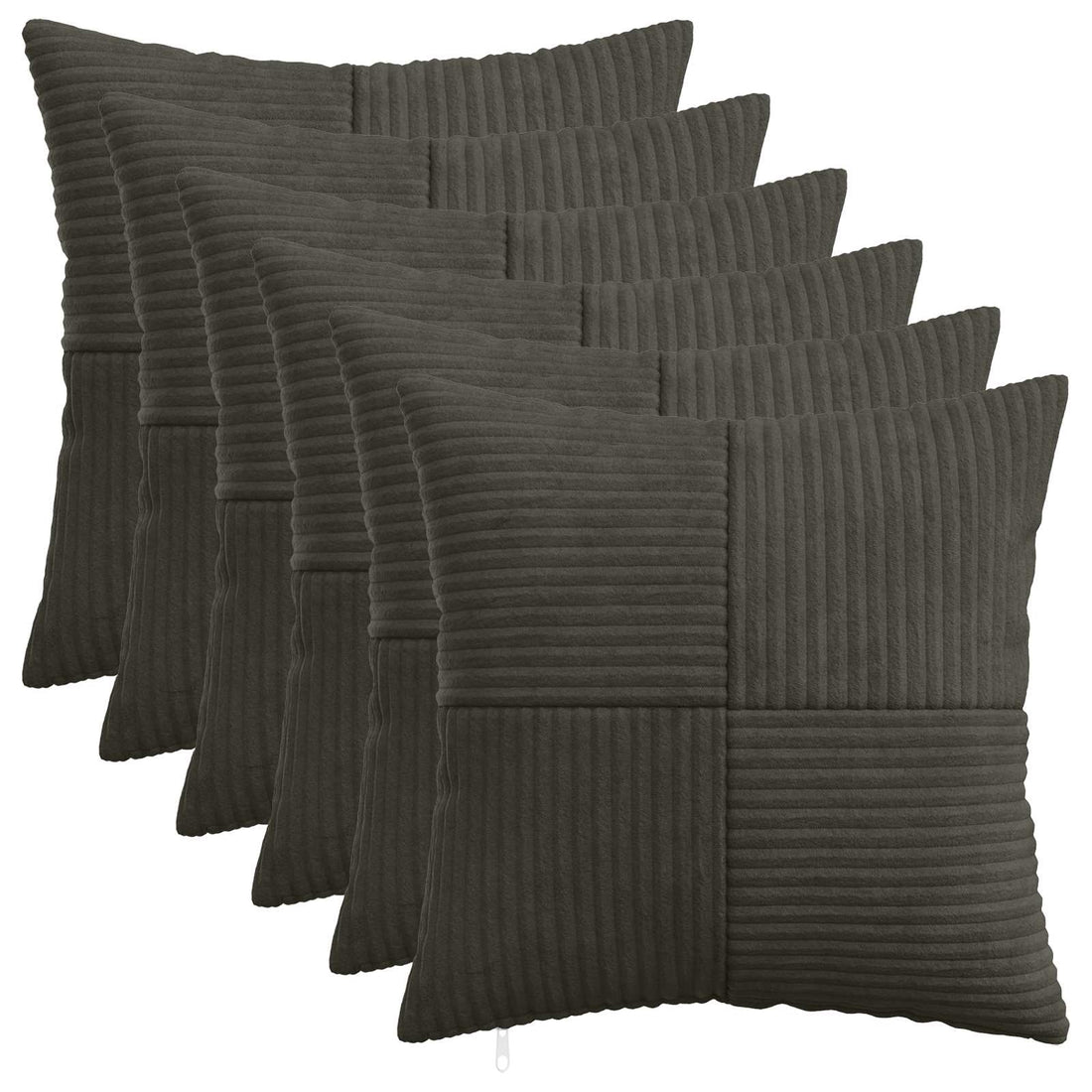 vidaXL Funda de almohada 6 pcs ALMELO Gris antracita 45 x 45 cm pana