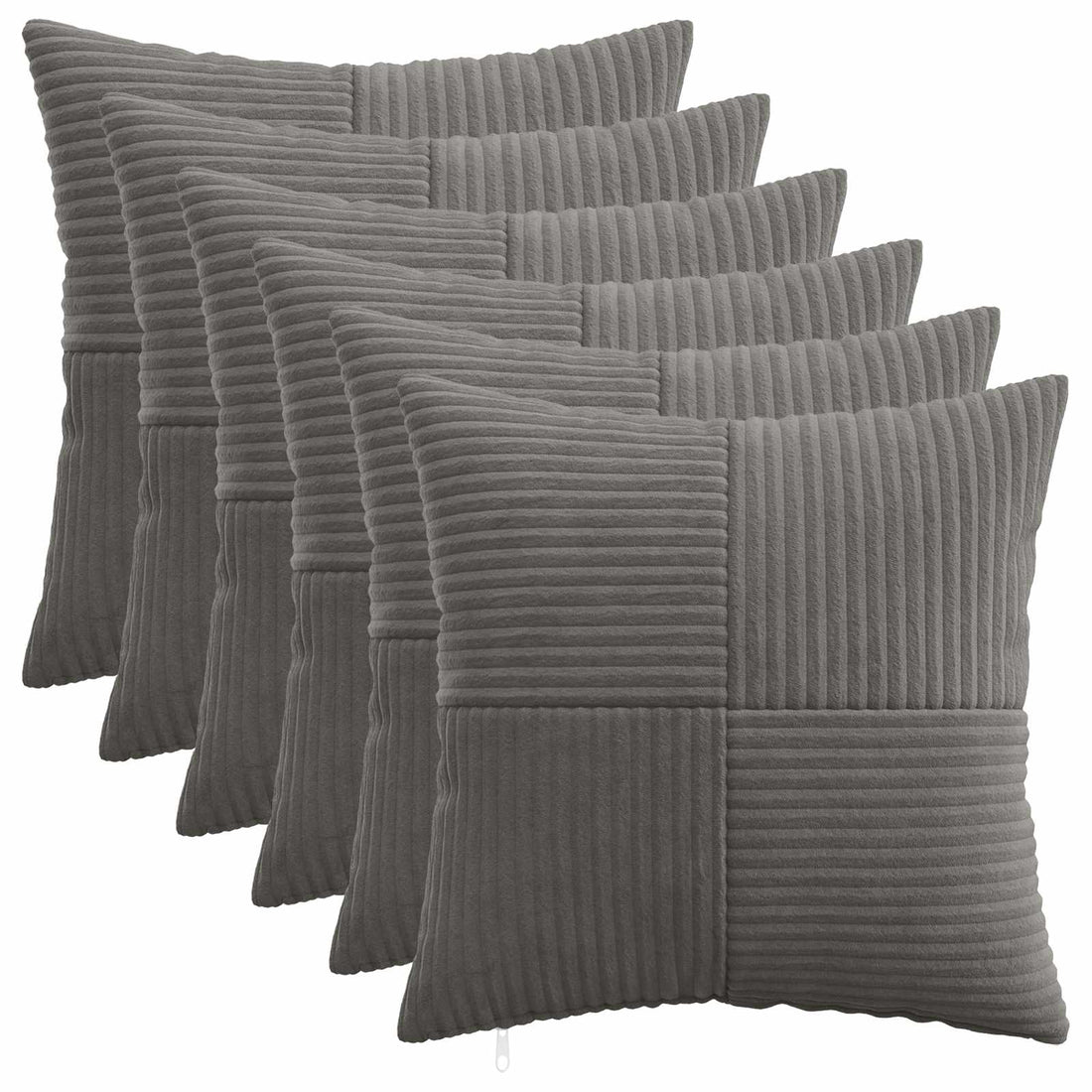 vidaXL Funda de almohada 6 pcs ALMELO Gris oscuro 50 x 50 cm pana