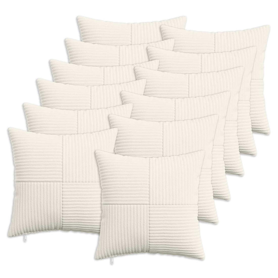 vidaXL Funda de almohada 12 pcs ALMELO Crema 50 x 50 cm pana