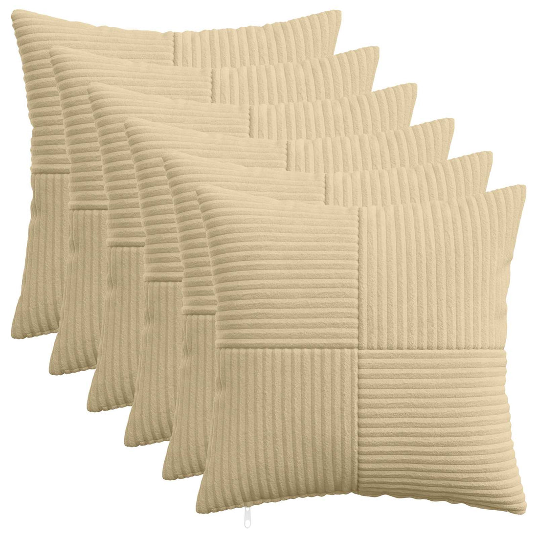 vidaXL Funda de almohada 6 pcs ALMELO Verde grisáceo 50 x 50 cm pana