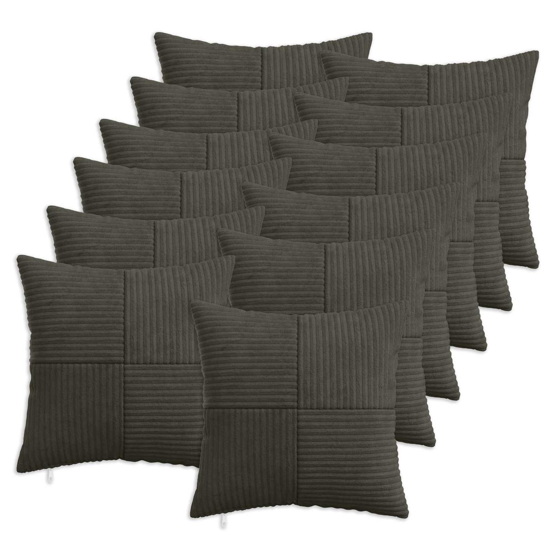 vidaXL Funda de almohada 12 pcs ALMELO Gris antracita 50 x 50 cm pana