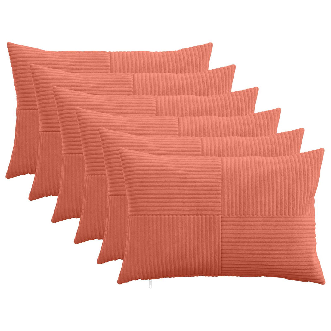 vidaXL Funda de almohada 6 pcs ALMELO Rojo Naranja 50 x 70 cm pana