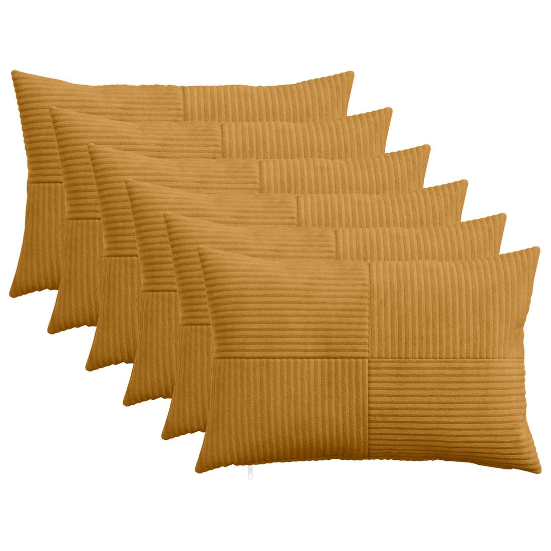 vidaXL Funda de almohada 6 pcs ALMELO Amarillo 50 x 70 cm pana