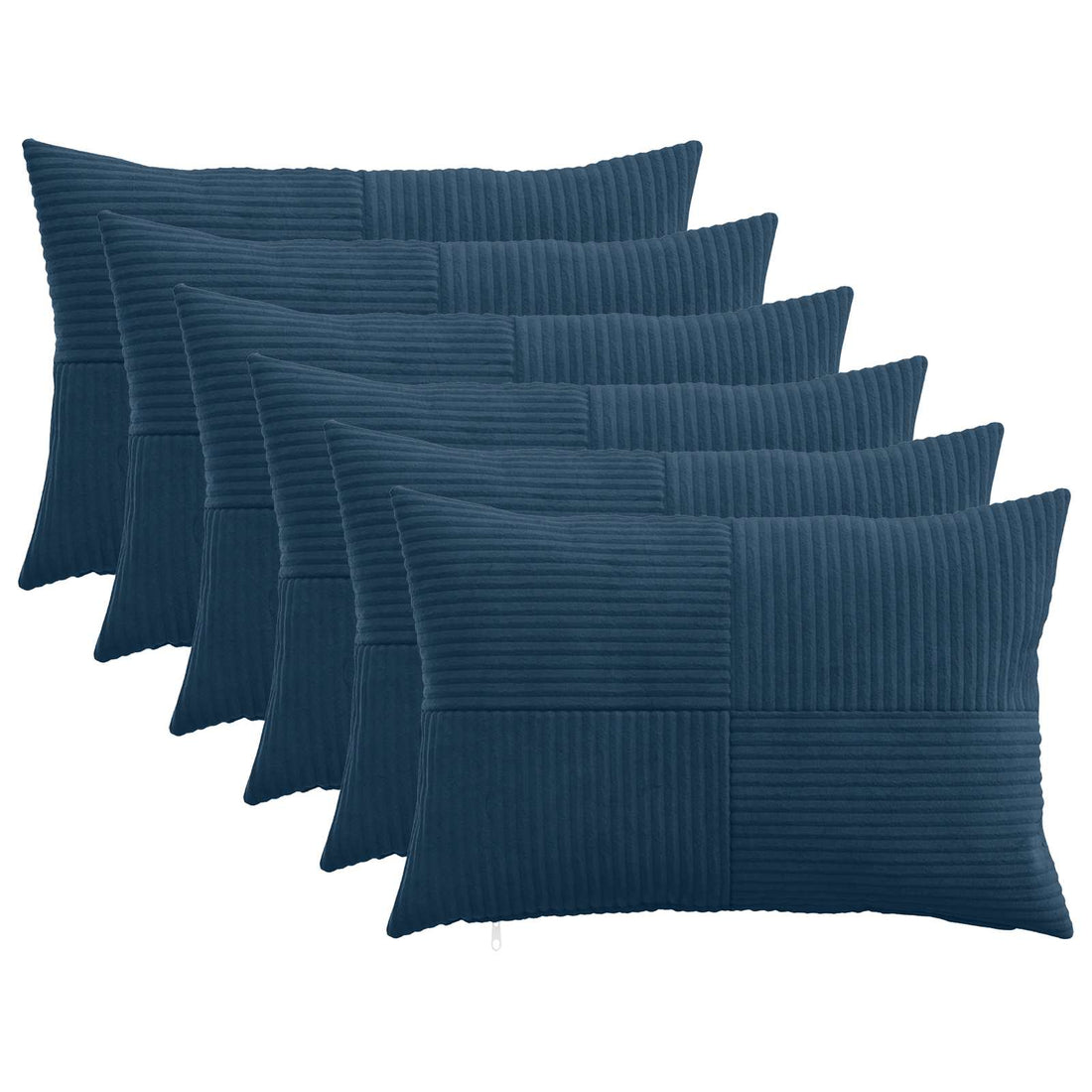 vidaXL Funda de almohada 6 pcs ALMELO Azul marino 50 x 70 cm pana