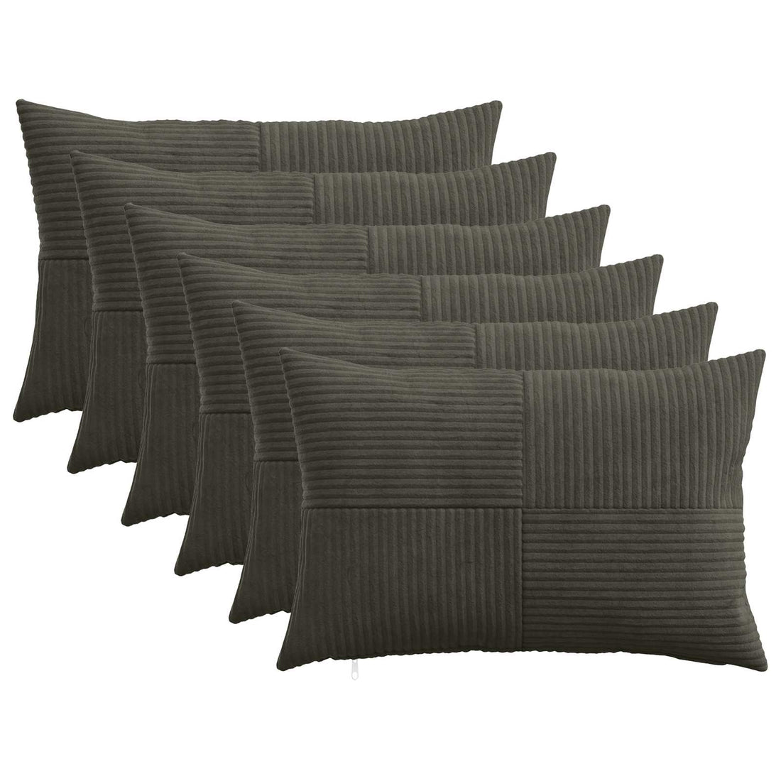 vidaXL Funda de almohada 6 pcs ALMELO Gris antracita 50 x 80 cm pana