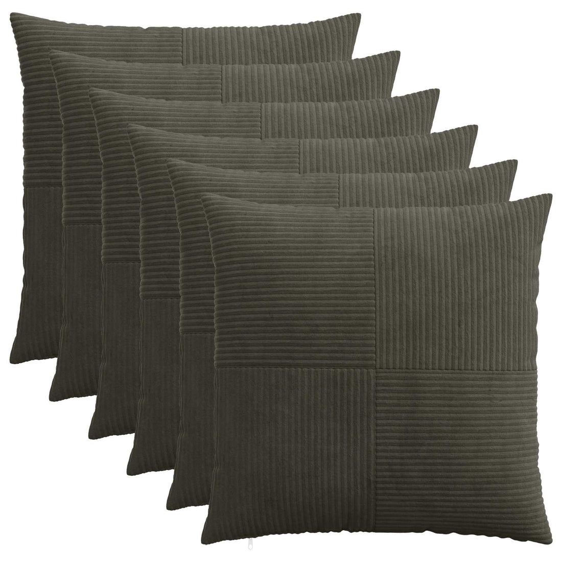 vidaXL Funda de almohada 6 pcs ALMELO Gris antracita 60 x 60 cm pana