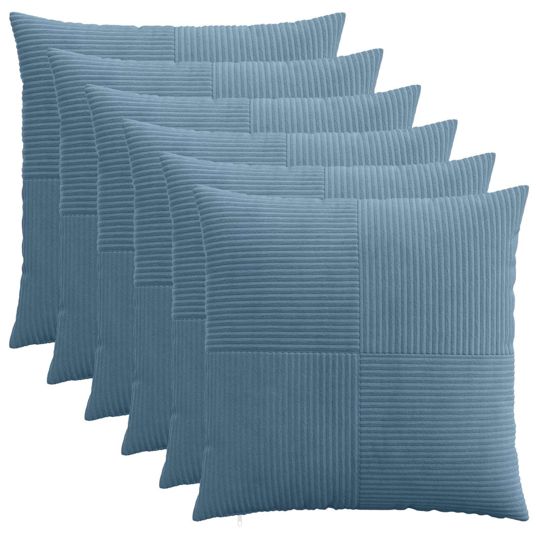 vidaXL Funda de almohada 6 pcs ALMELO Azul 80 x 80 cm pana