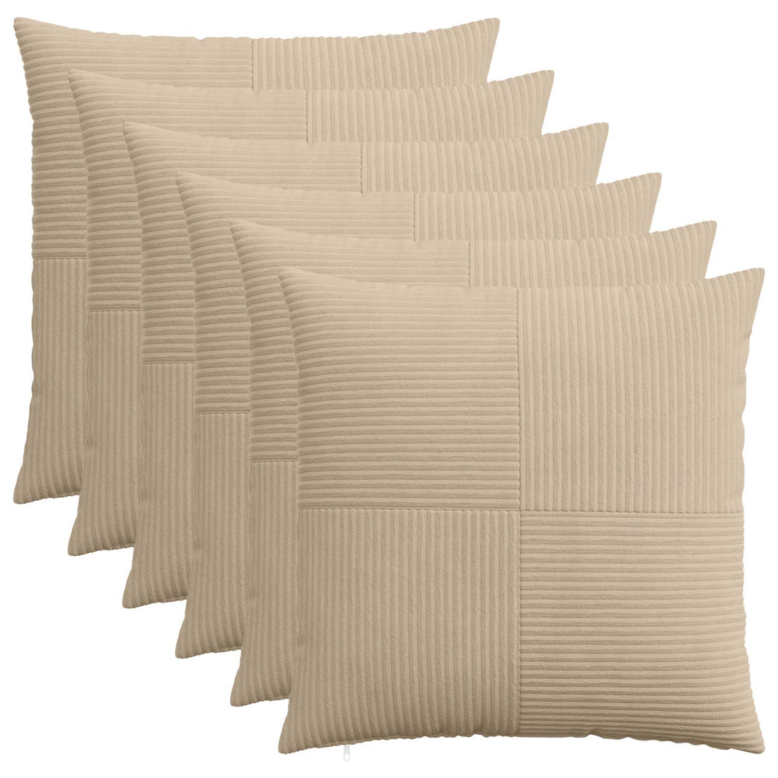 vidaXL Funda de almohada 6 pcs ALMELO Topo 80 x 80 cm pana