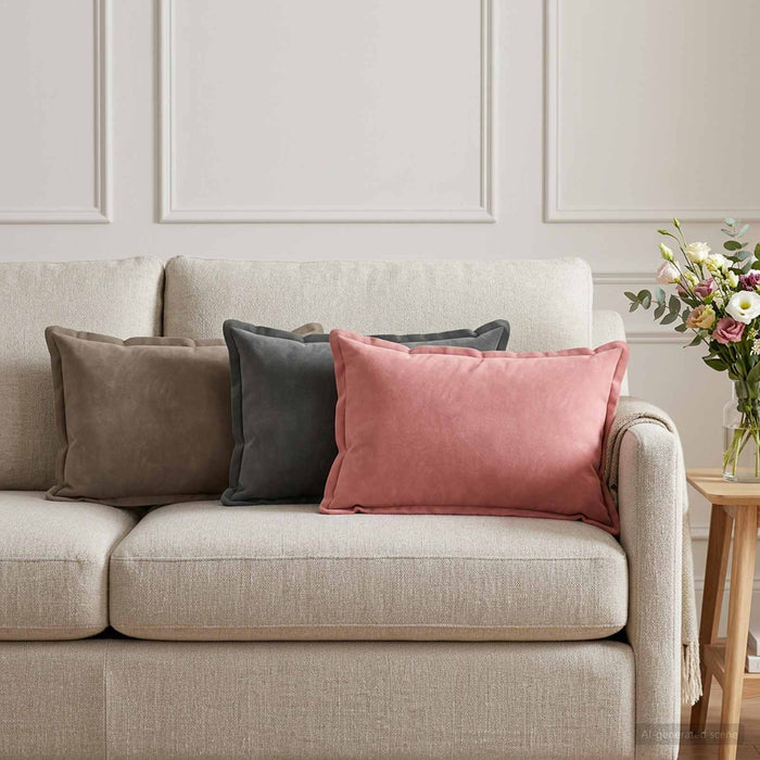 vidaXL Cojín con almohada HOUTEN 6 uds. Rosa Terciopelo