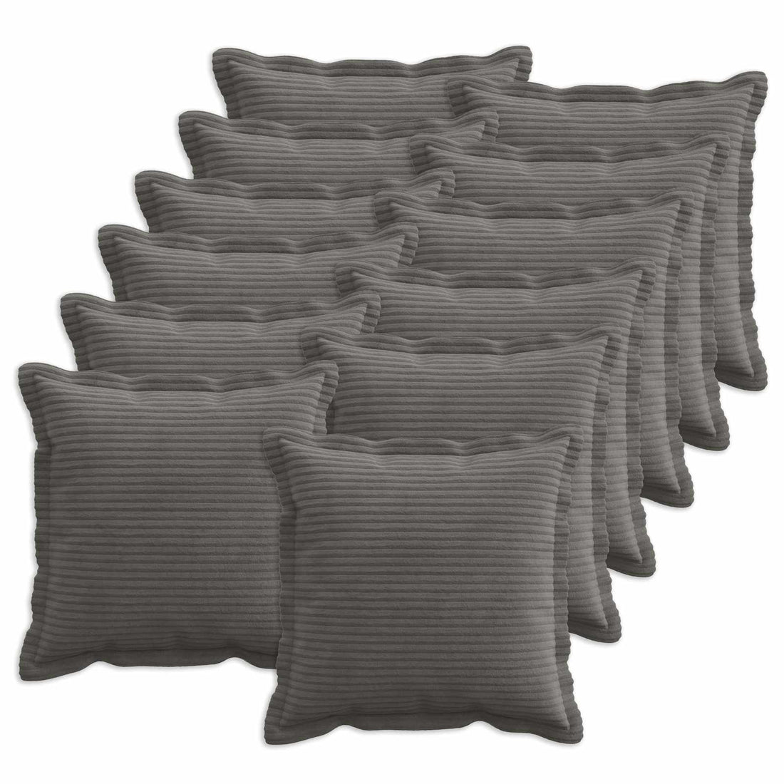 vidaXL Funda de almohada 12 uds. HOUTEN Gris oscuro 40 x 40 cm pana