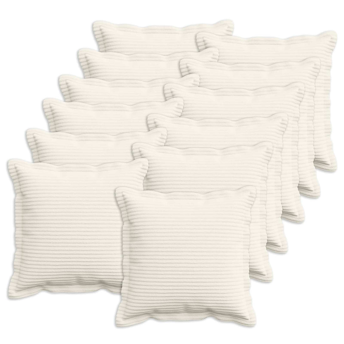 vidaXL Funda de almohada 12 uds. HOUTEN Crema 40 x 40 cm pana