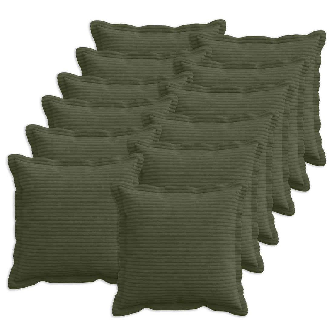 vidaXL Funda de almohada 12 uds. HOUTEN Verde 40 x 40 cm pana