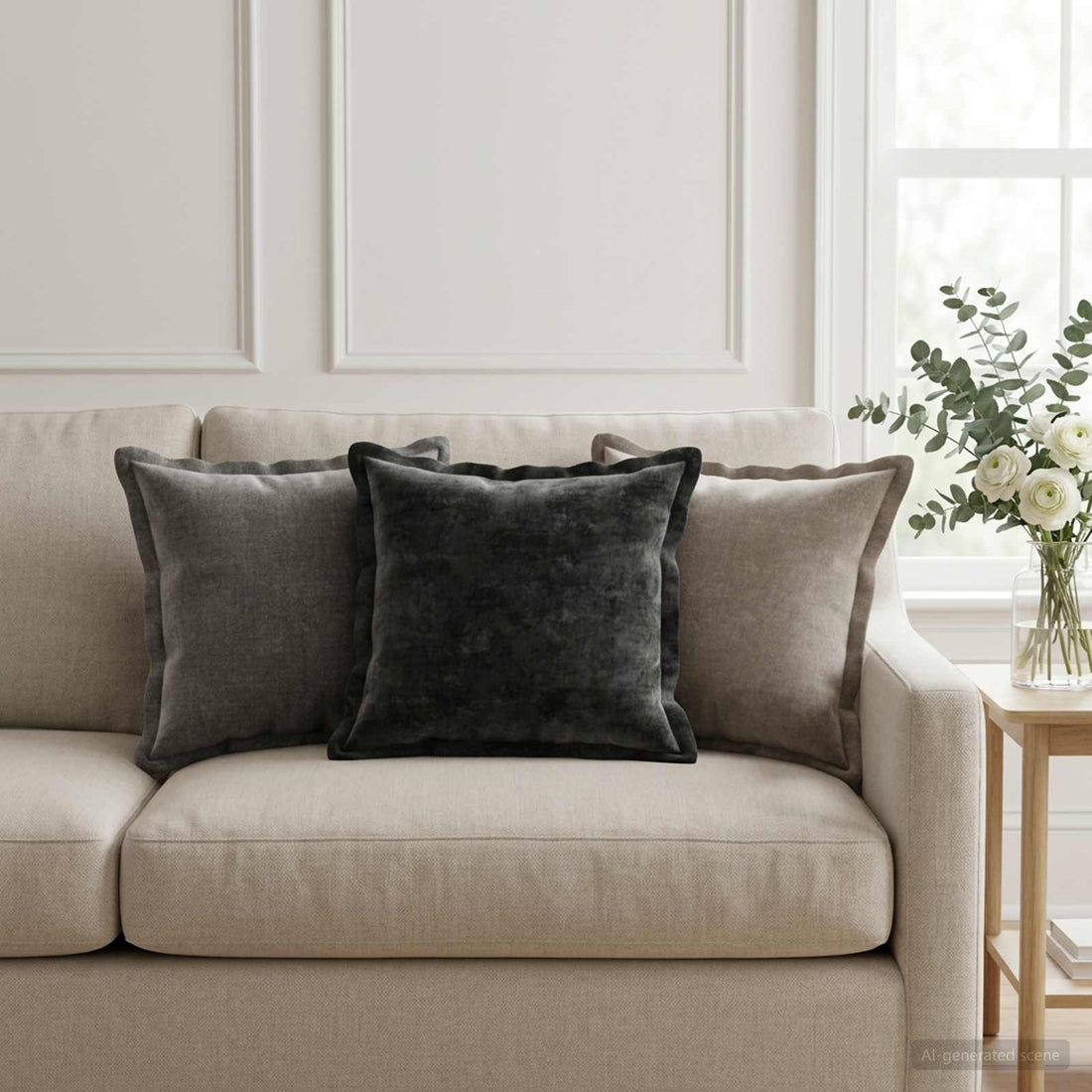 vidaXL Funda de almohada 6 uds. HOUTEN Gris oscuro 40 x 40 cm