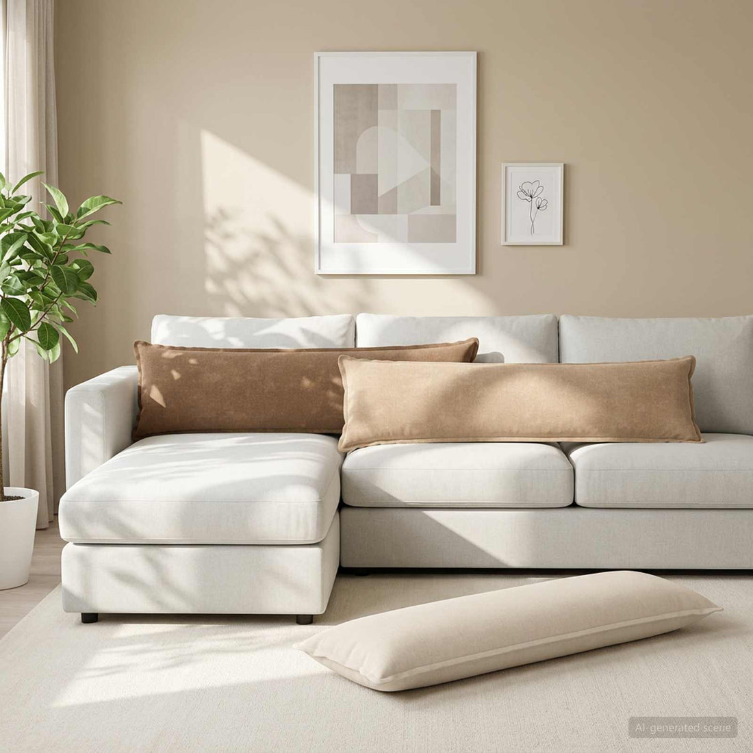vidaXL Funda de almohada 2 uds. HOUTEN Marrón 40 x 145 cm