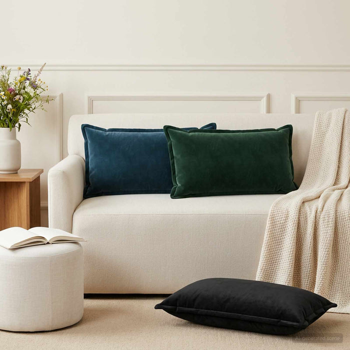vidaXL Cojín con almohada HOUTEN 6 uds. Verde oscuro Terciopelo